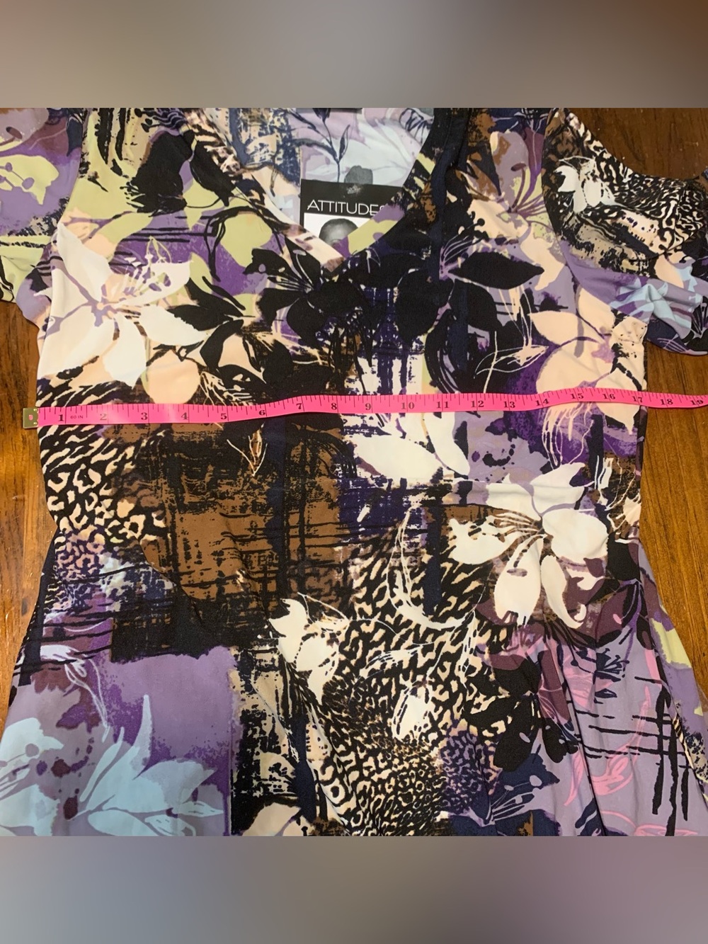 Attitudes by Renee Multicolor Floral V-Neck Midi Dress - Picture 6 of 7